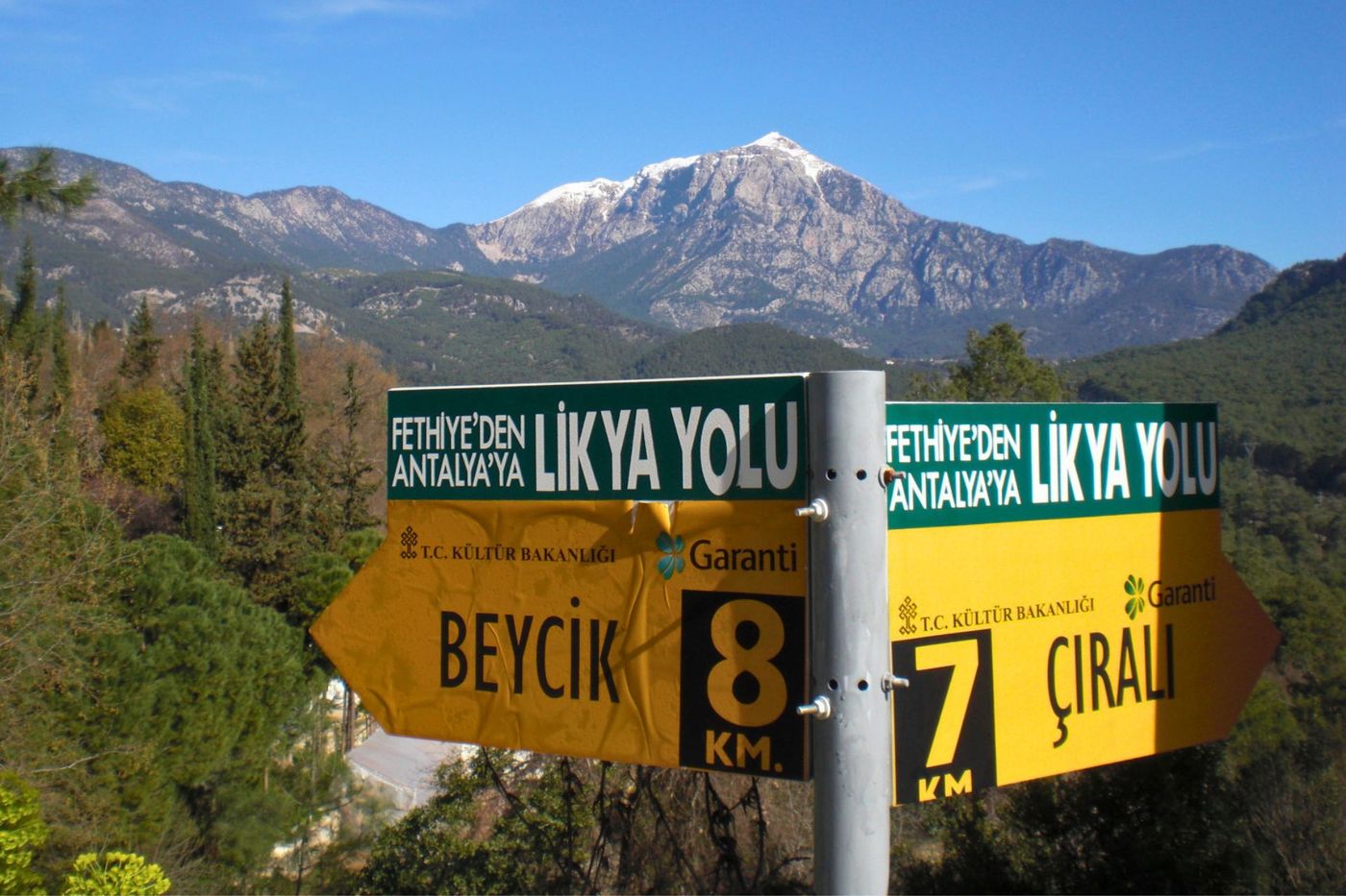 Sign on Lycian Way East.